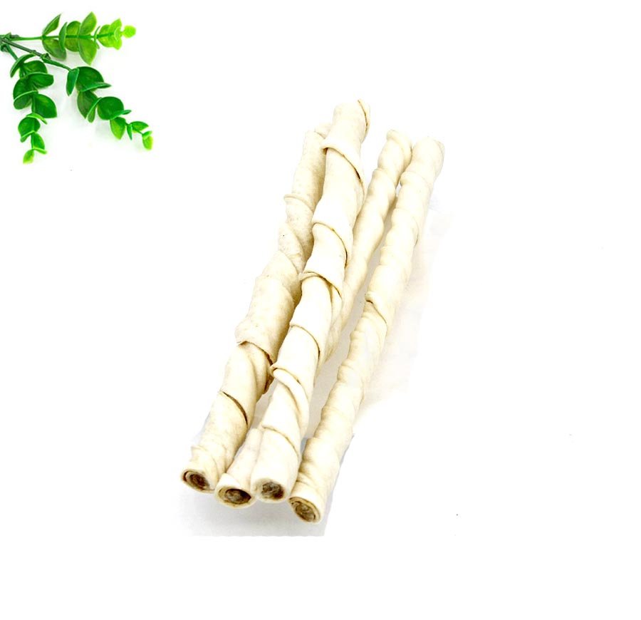 Natural rawhide twist stick